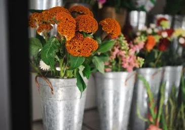 Floristry classes flower bank that students get to pick from